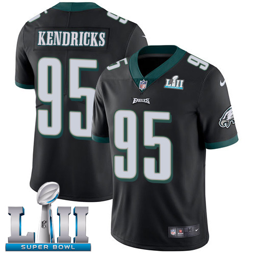 Nike Eagles #95 Mychal Kendricks Black Alternate Super Bowl LII Men's Stitched NFL Vapor Untouchable Limited Jersey